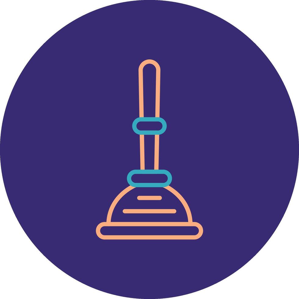 Plunger Line Two Color Circle Icon vector