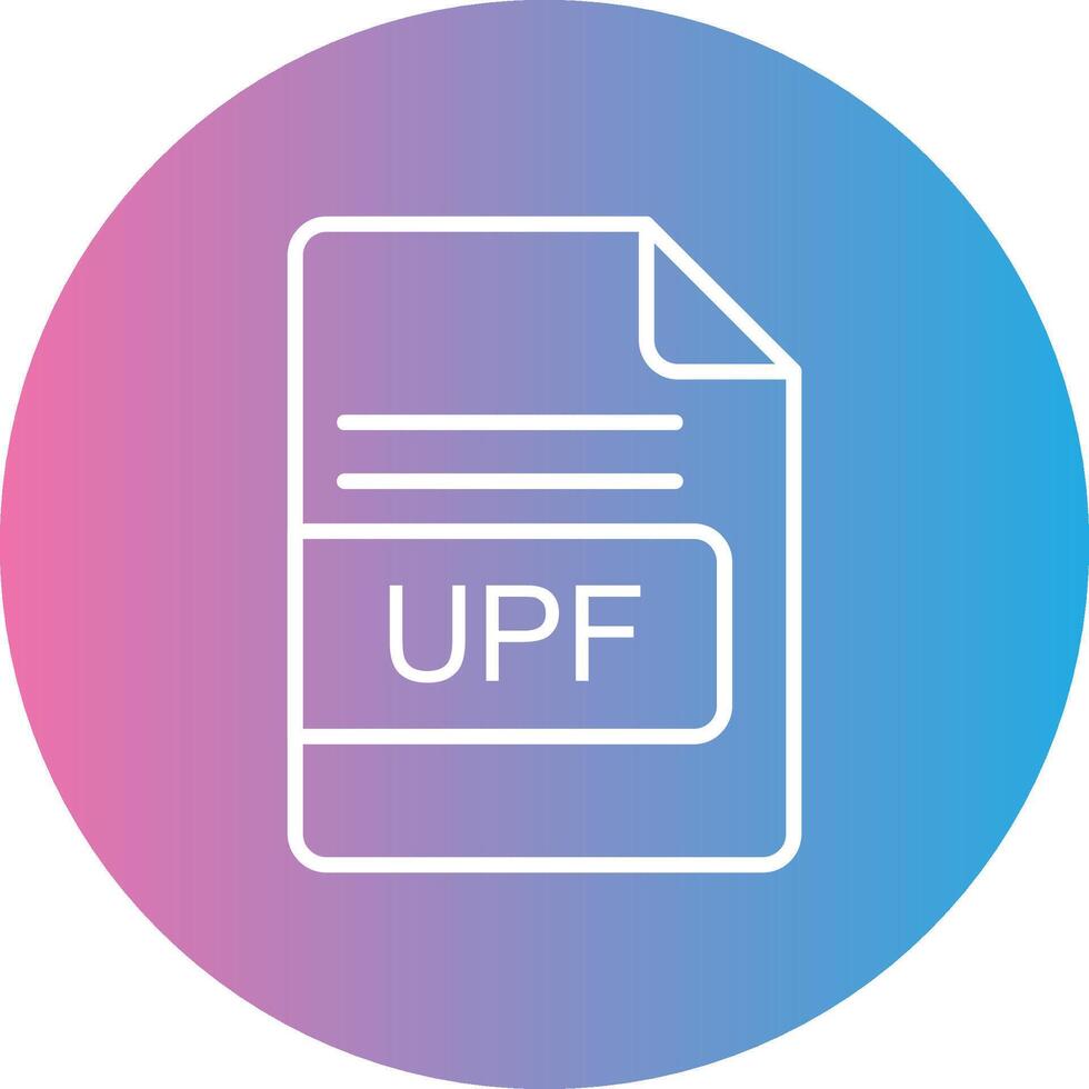 UPF File Format Line Gradient Circle Icon vector