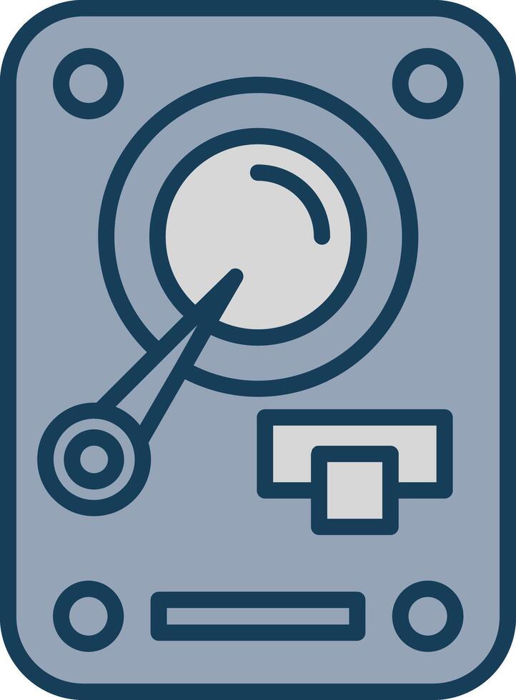 Hard Disk Drive Line Filled Grey Icon vector