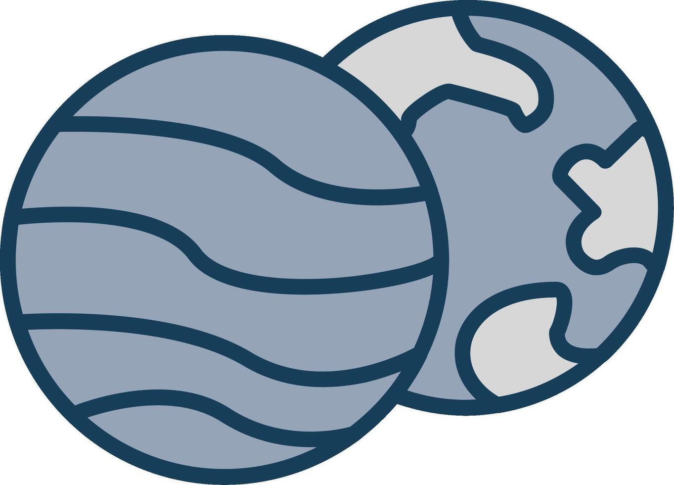 Planets Line Filled Grey Icon vector