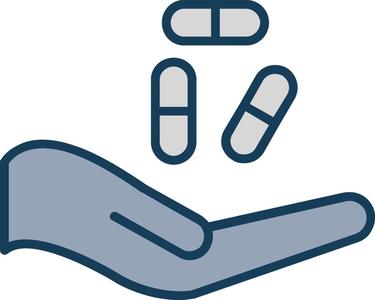 Pharmaceutical Drugs Line Filled Grey Icon vector