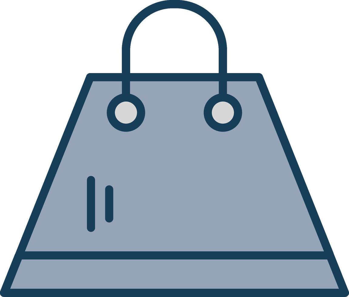 Shopping Bag Line Filled Grey Icon vector