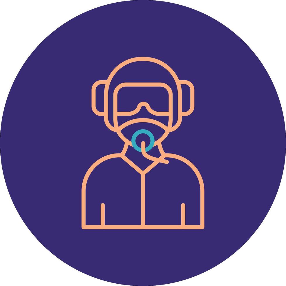 Pilot Line Two Color Circle Icon vector