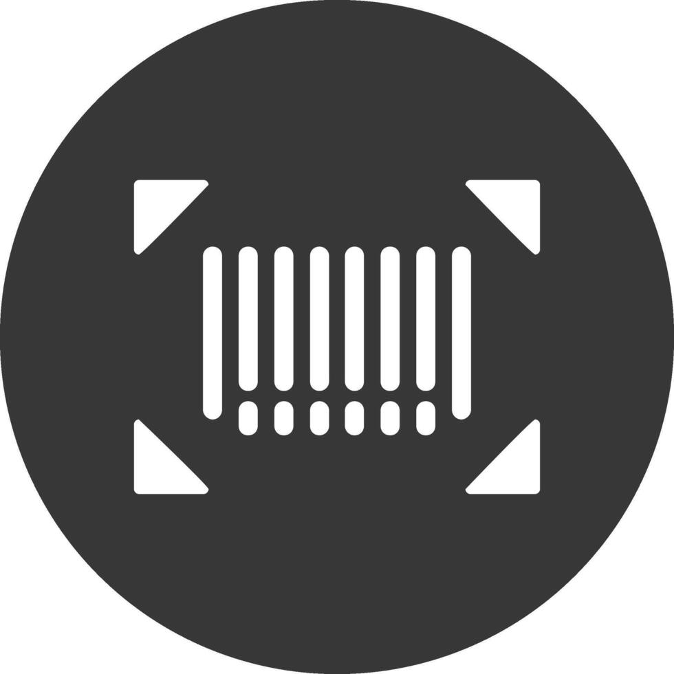 Bar Code Glyph Inverted Icon vector