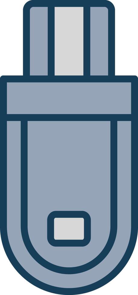 Flash Drive Line Filled Grey Icon vector