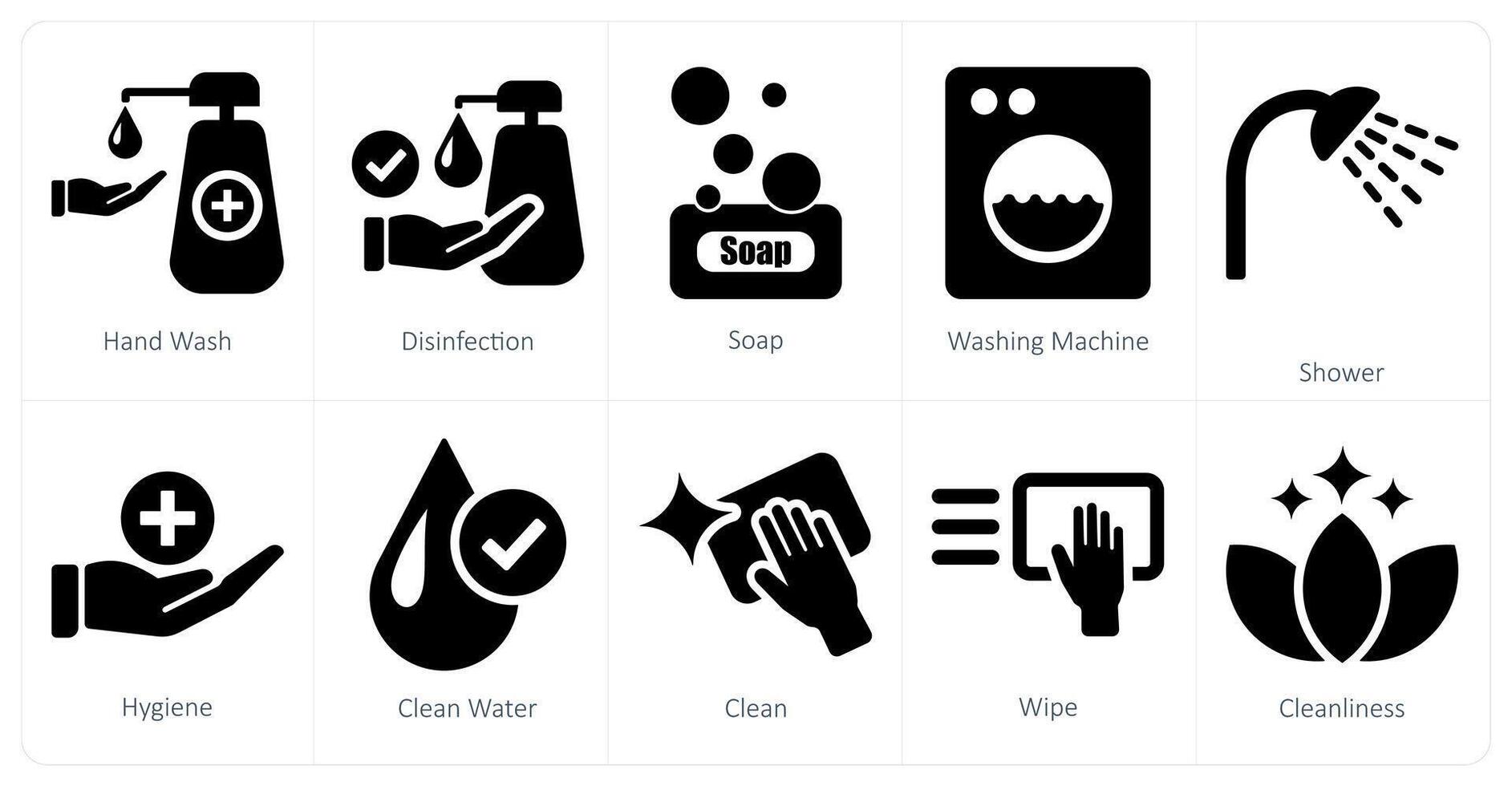 un conjunto de 10 higiene íconos como mano lavar, desinfección, jabón vector