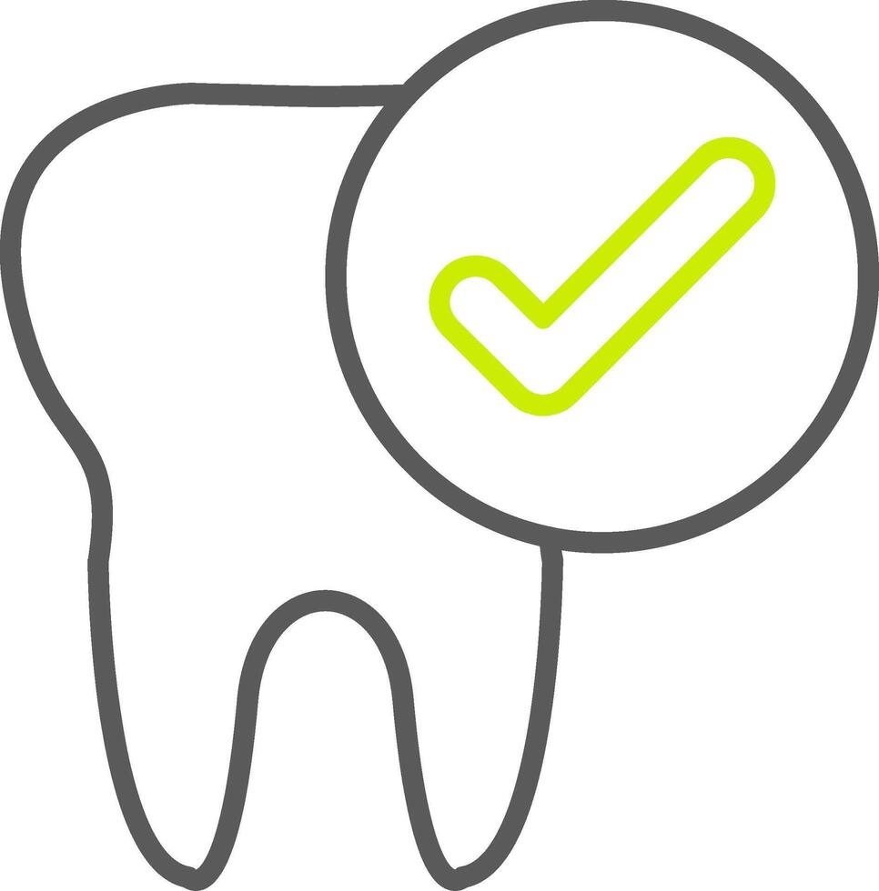 diente línea dos color icono vector