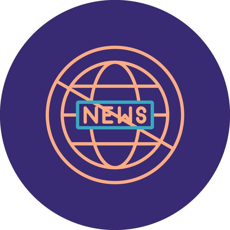 Fake News Line Two Color Circle Icon vector