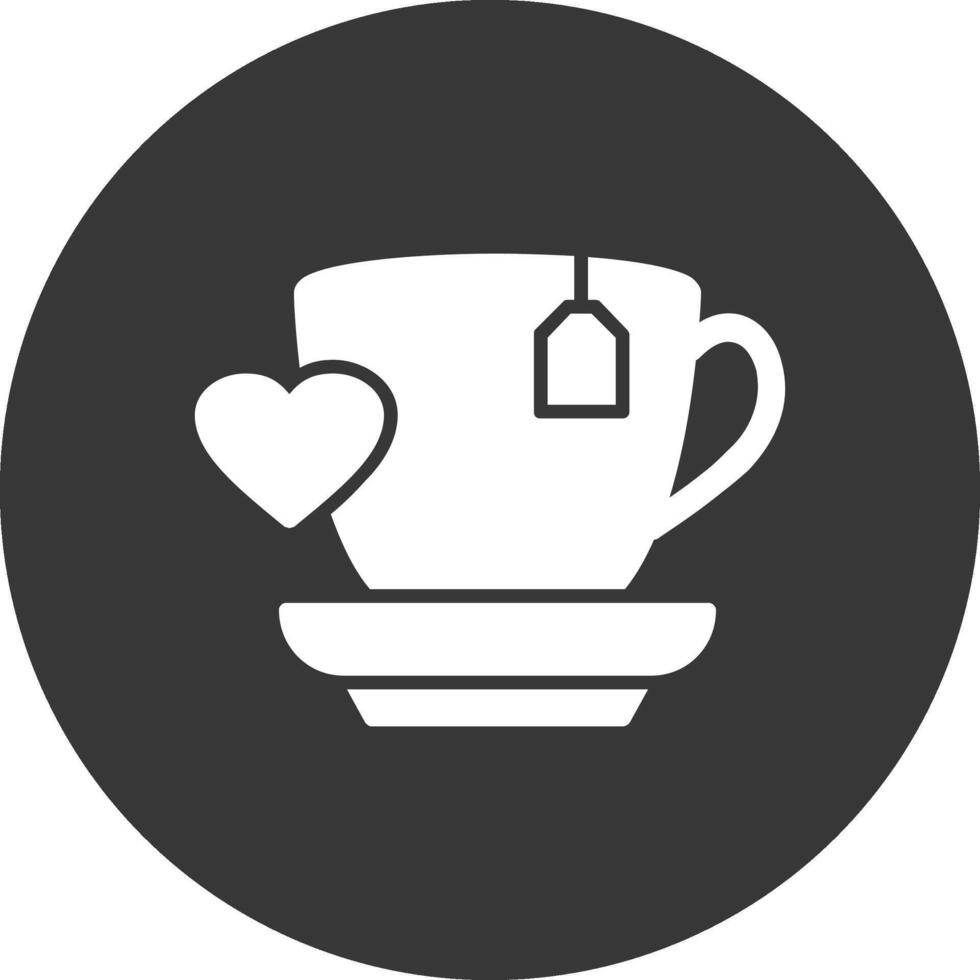 Love Coffee Glyph Inverted Icon vector