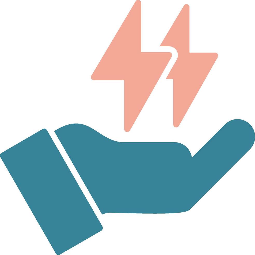 Save Energy Glyph Two Color Icon vector