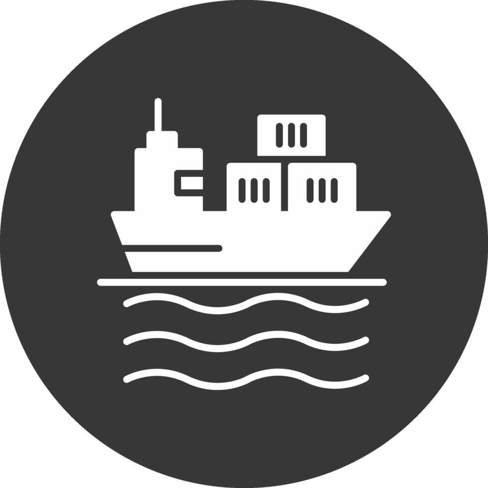 Cargo Glyph Inverted Icon vector