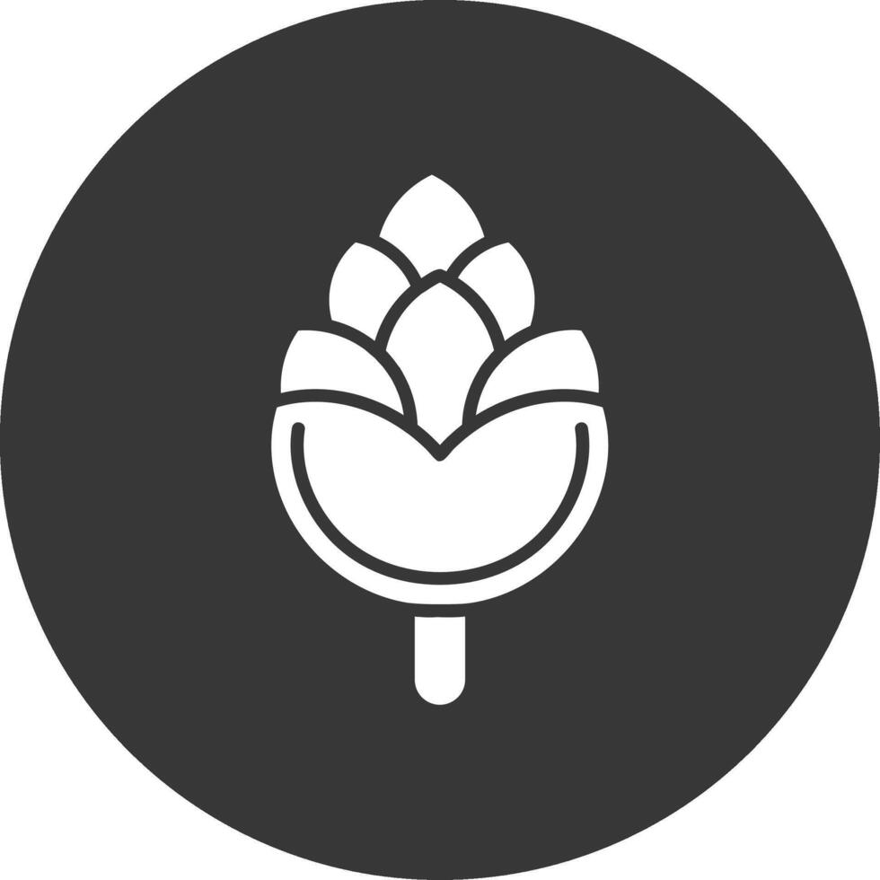 Pine Cone Glyph Inverted Icon vector