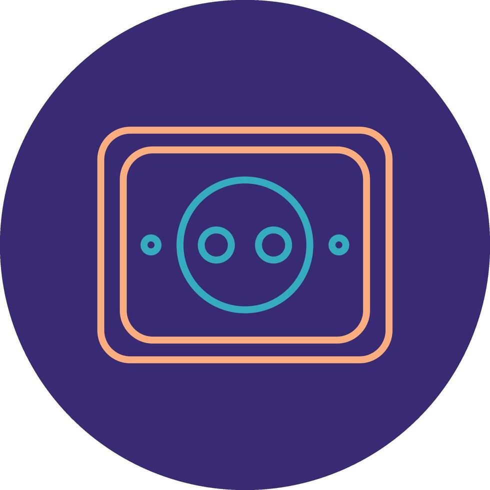 Socket Line Two Color Circle Icon vector