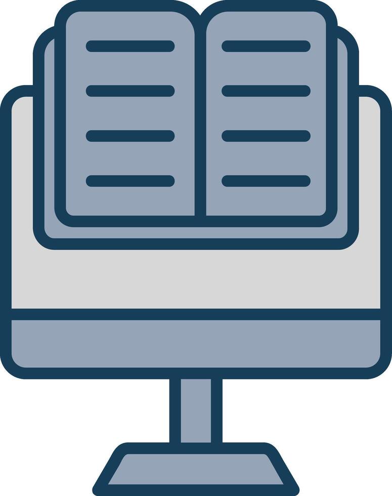 OnLine Filled Grey Learning Line Filled Grey Icon vector
