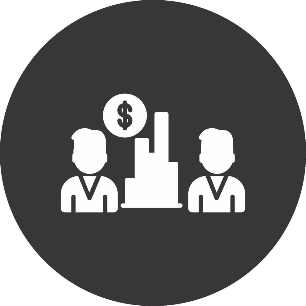 Team Revenue Glyph Inverted Icon vector