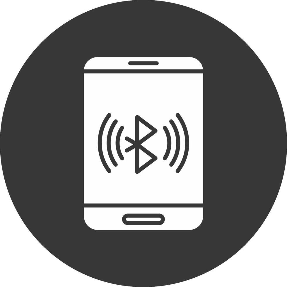 Bluetooth Glyph Inverted Icon vector
