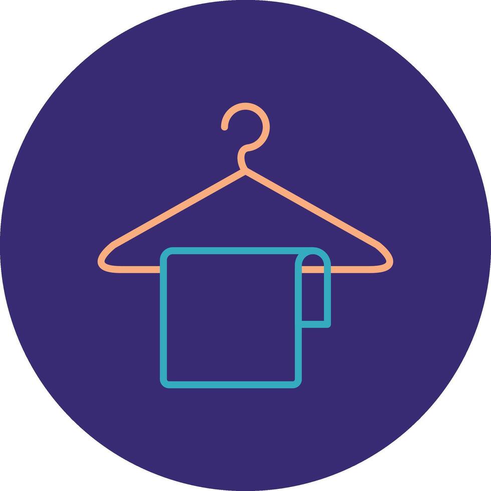 Clothes Hanger Line Two Color Circle Icon vector