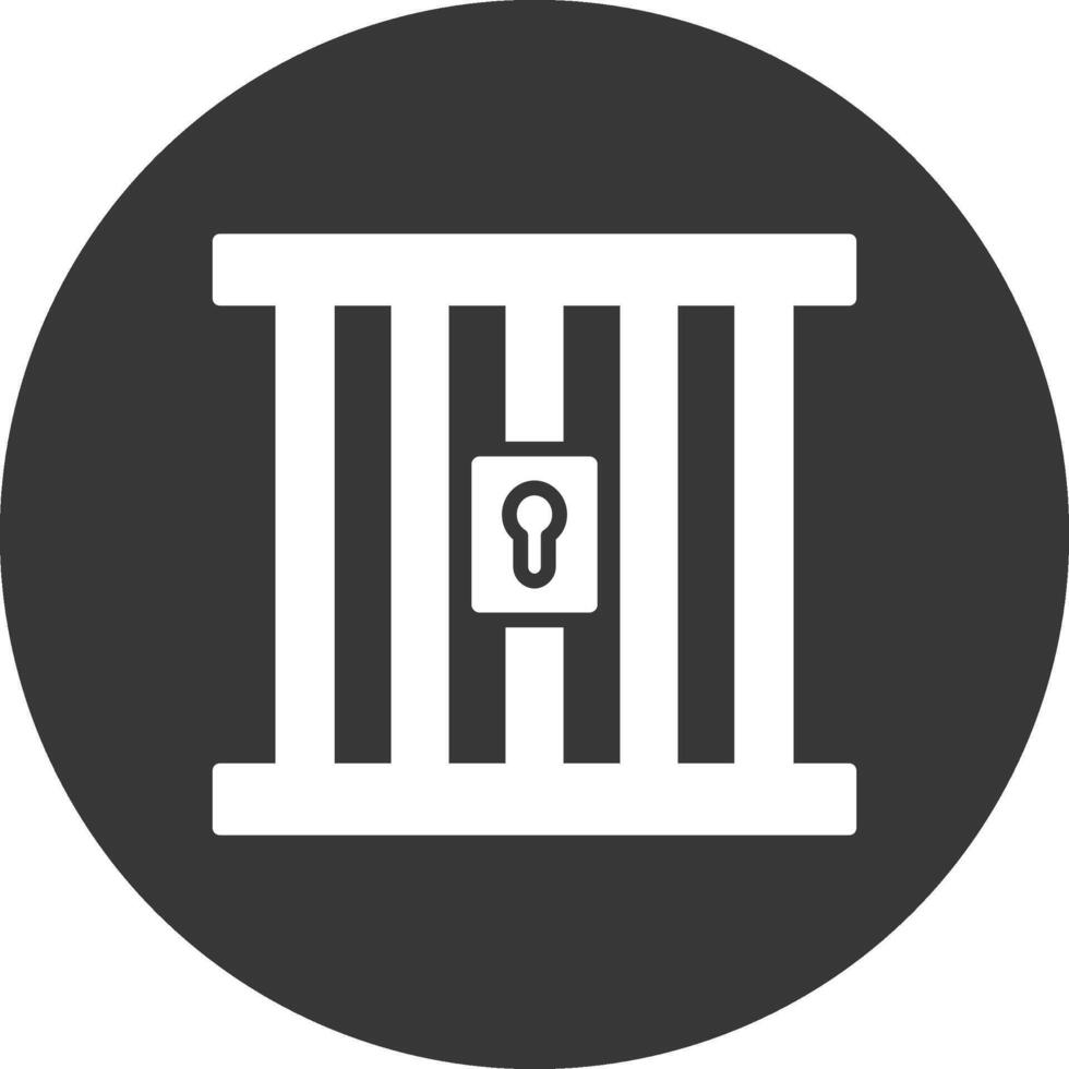 Prison Glyph Inverted Icon vector