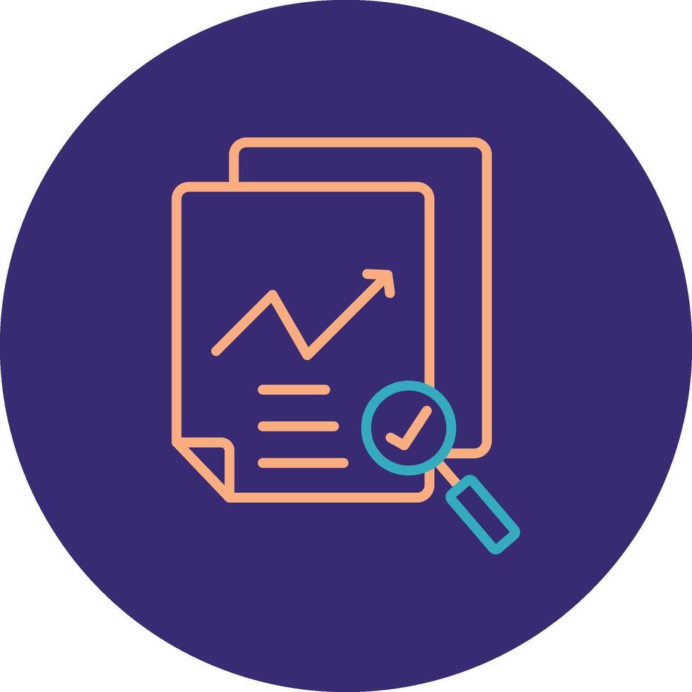 Data Quality Line Two Color Circle Icon vector