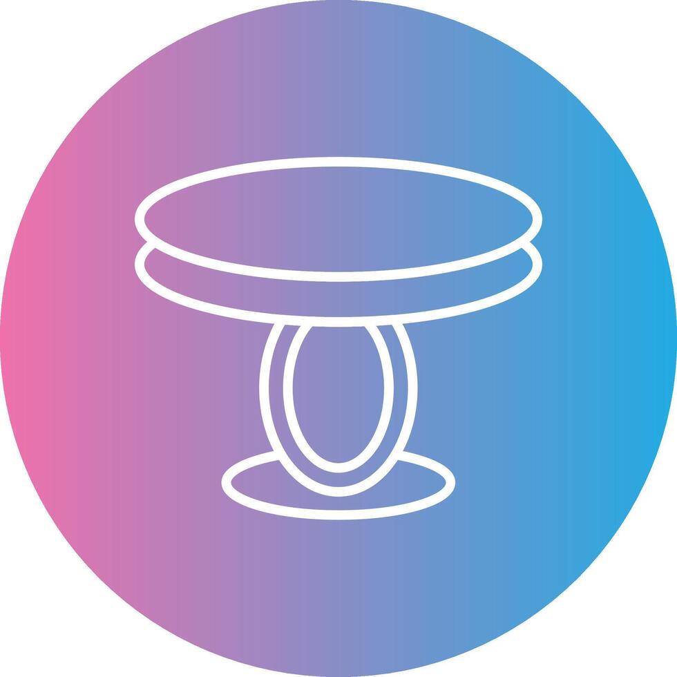 Dining Table Line Gradient Circle Icon vector