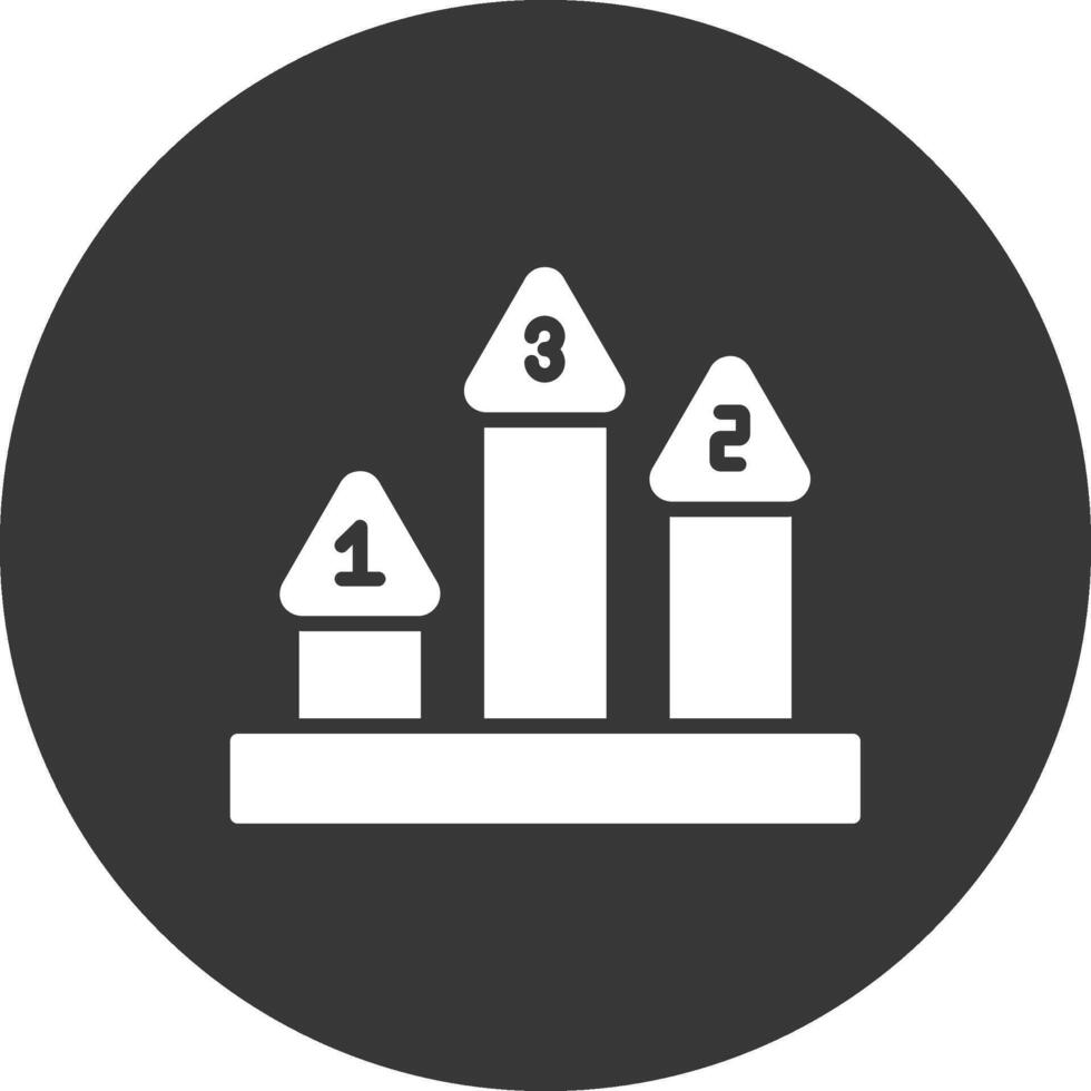 Podium Glyph Inverted Icon vector