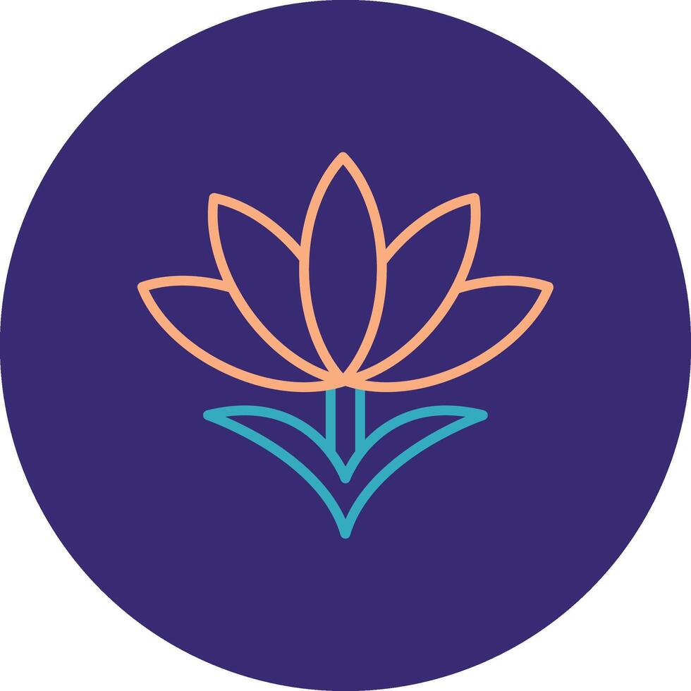 Saffron Line Two Color Circle Icon vector