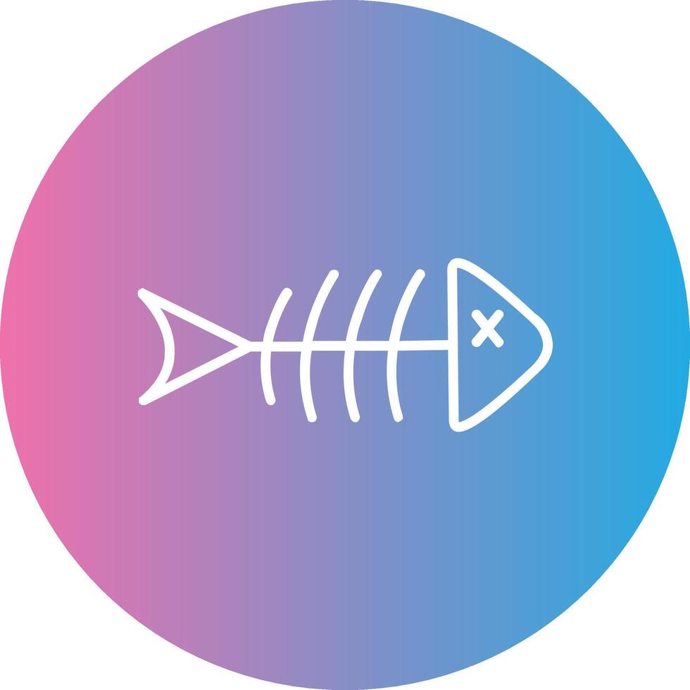 Fish Skeleton Line Gradient Circle Icon vector