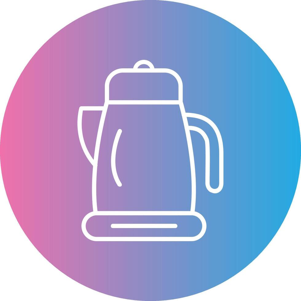 Kettle Line Gradient Circle Icon vector