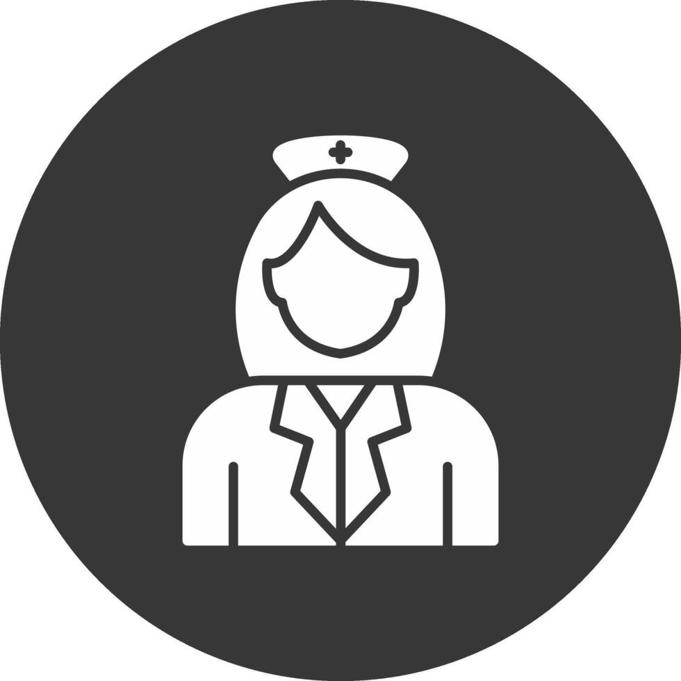 Nurse Glyph Inverted Icon vector