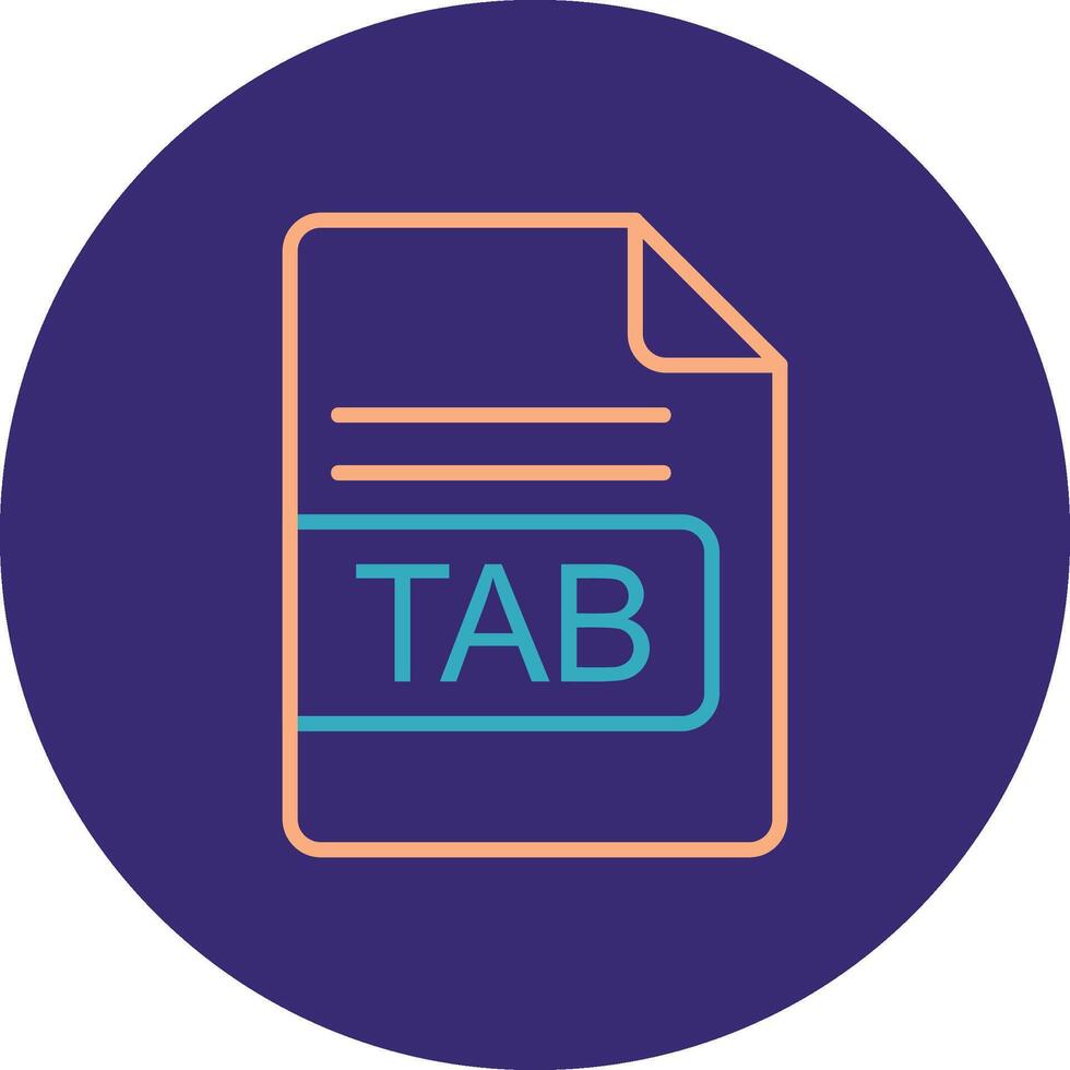 TAB File Format Line Two Color Circle Icon vector