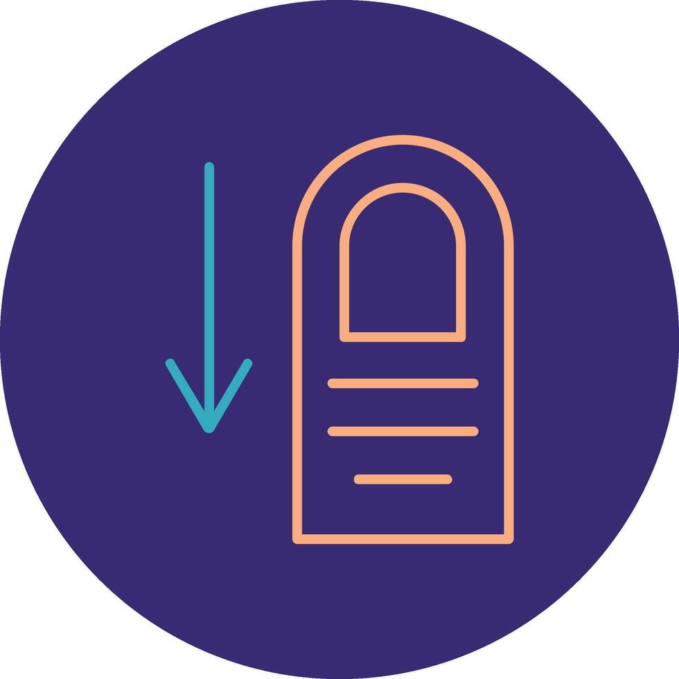 Tap Down Line Two Color Circle Icon vector