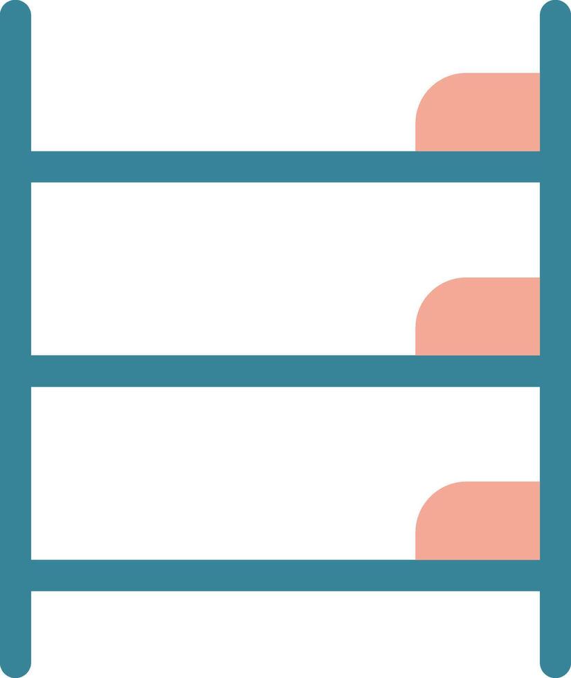 Bunk Bed Glyph Two Color Icon vector