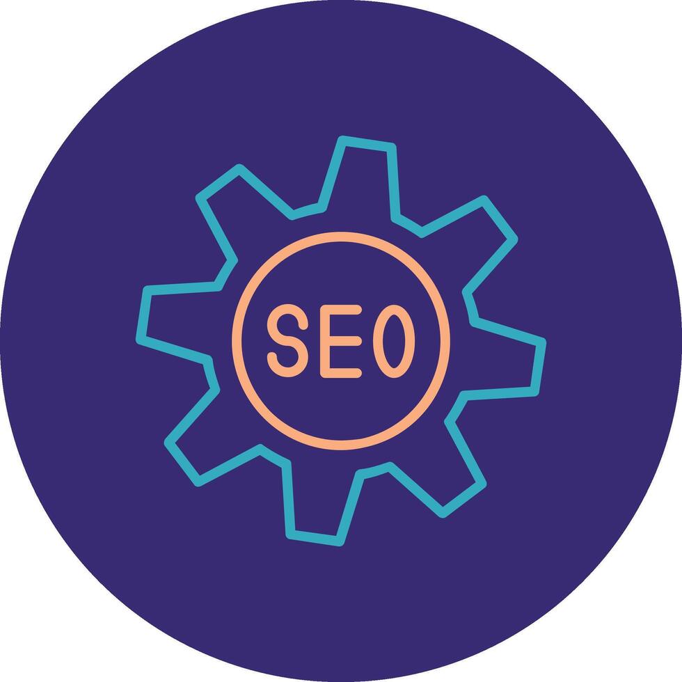 SEO Line Two Color Circle Icon vector