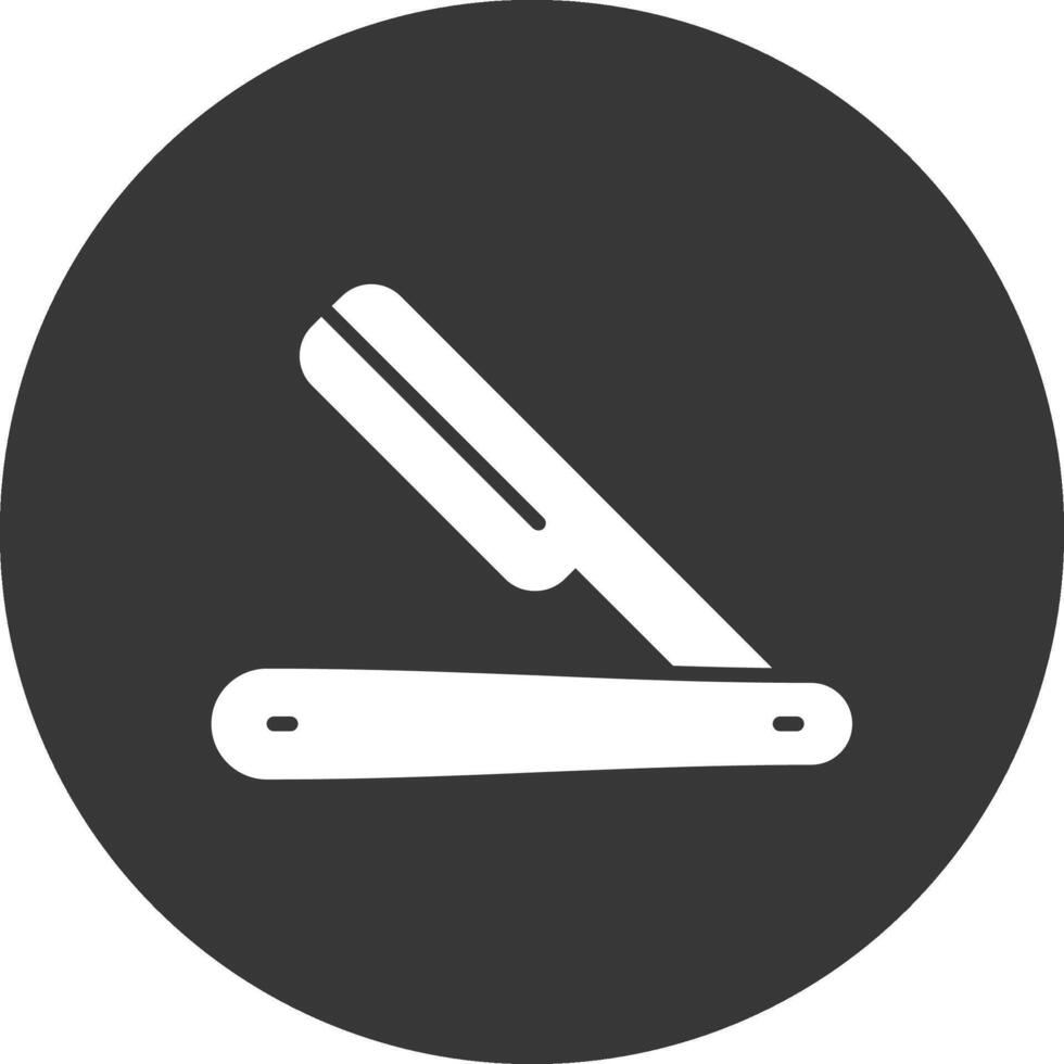 Derecho maquinilla de afeitar glifo invertido icono vector