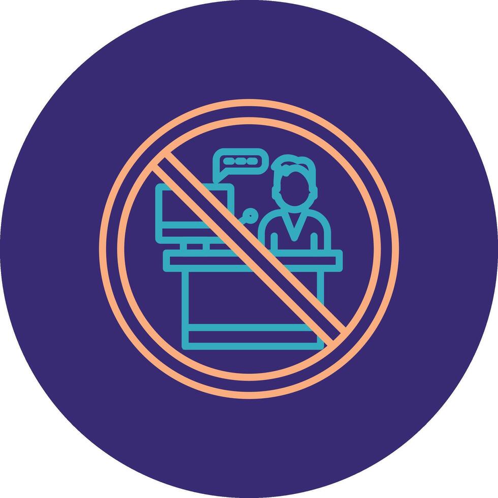 Prohibited Sign Line Two Color Circle Icon vector