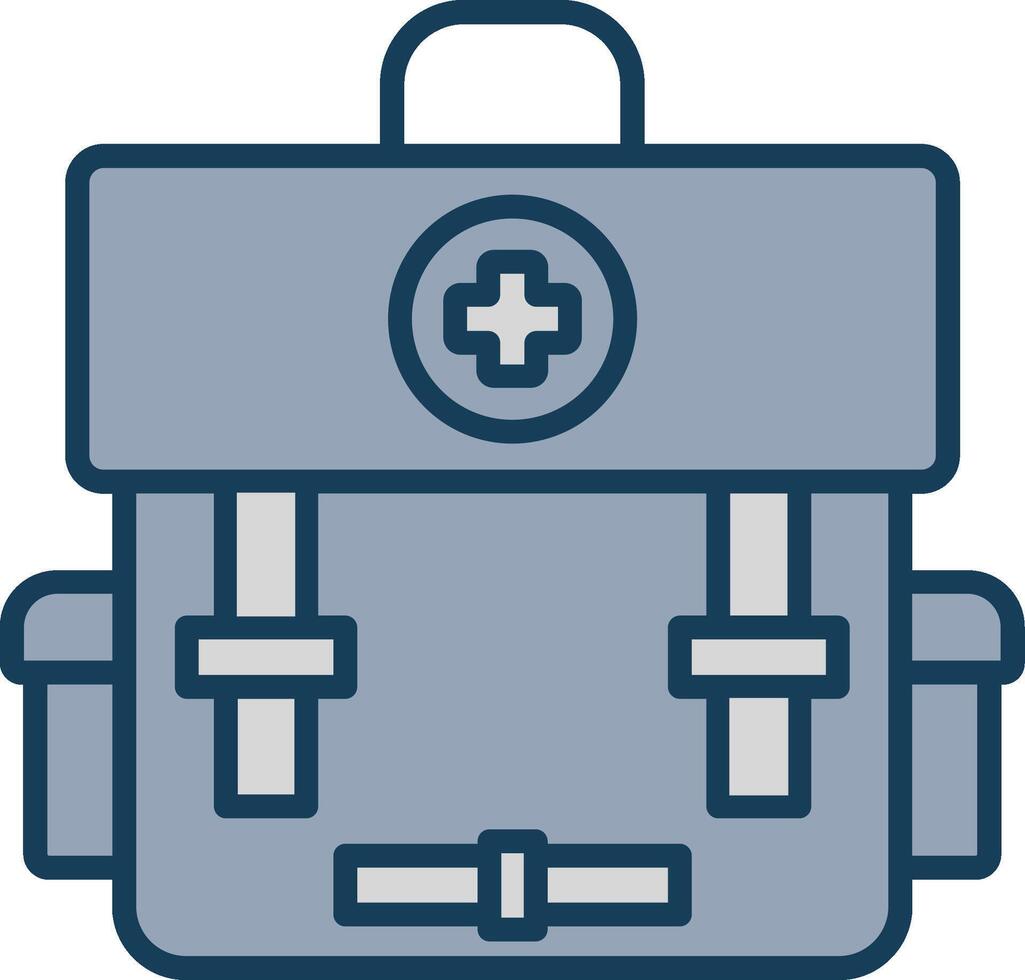 First Aid Line Filled Grey Icon vector