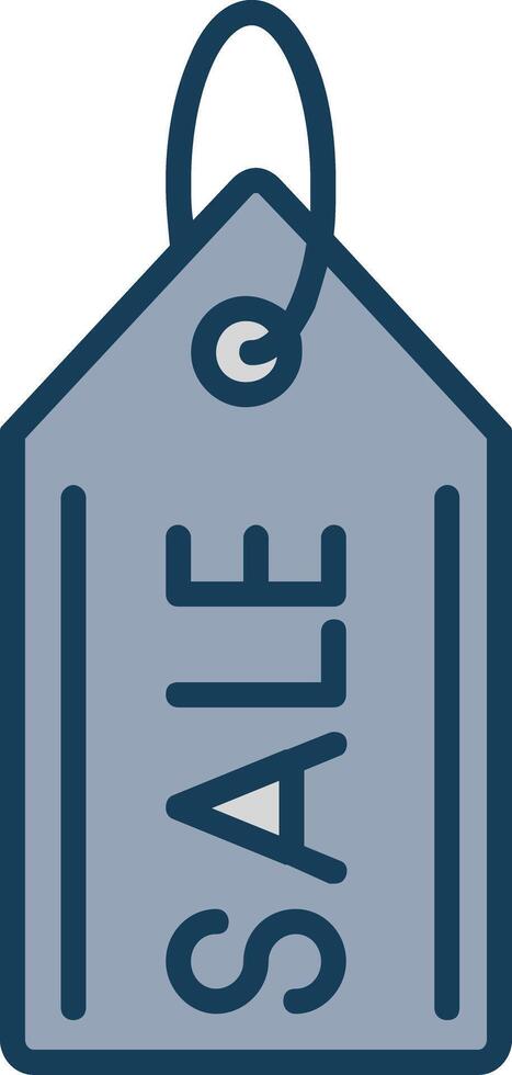Sale Tag Line Filled Grey Icon vector