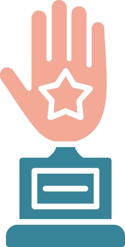 icono de dos colores de glifo de mano vector