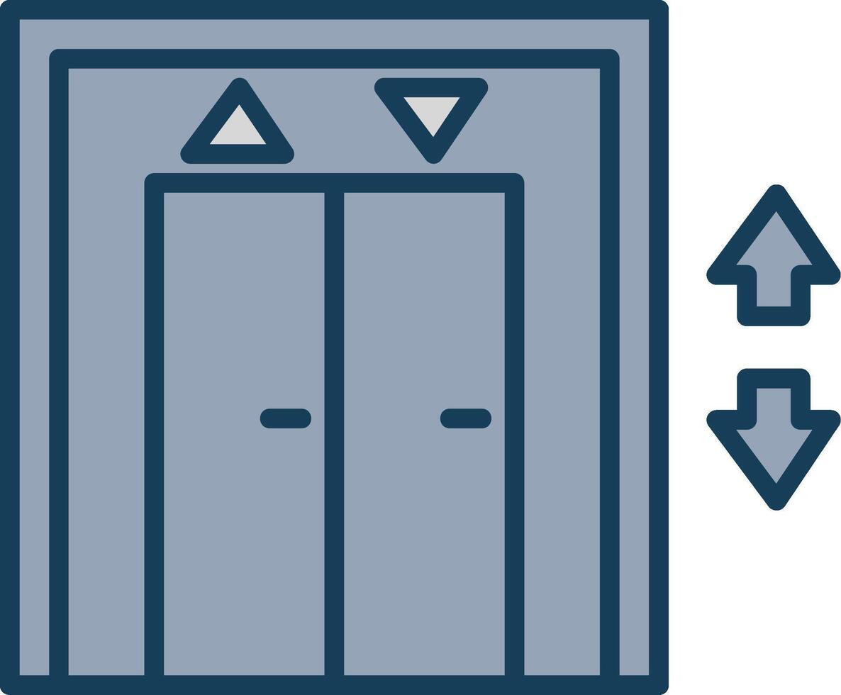 Elevator Line Filled Grey Icon vector