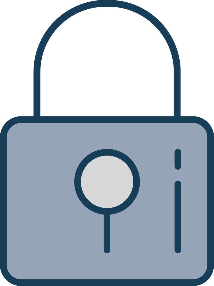 Locked Line Filled Grey Icon vector