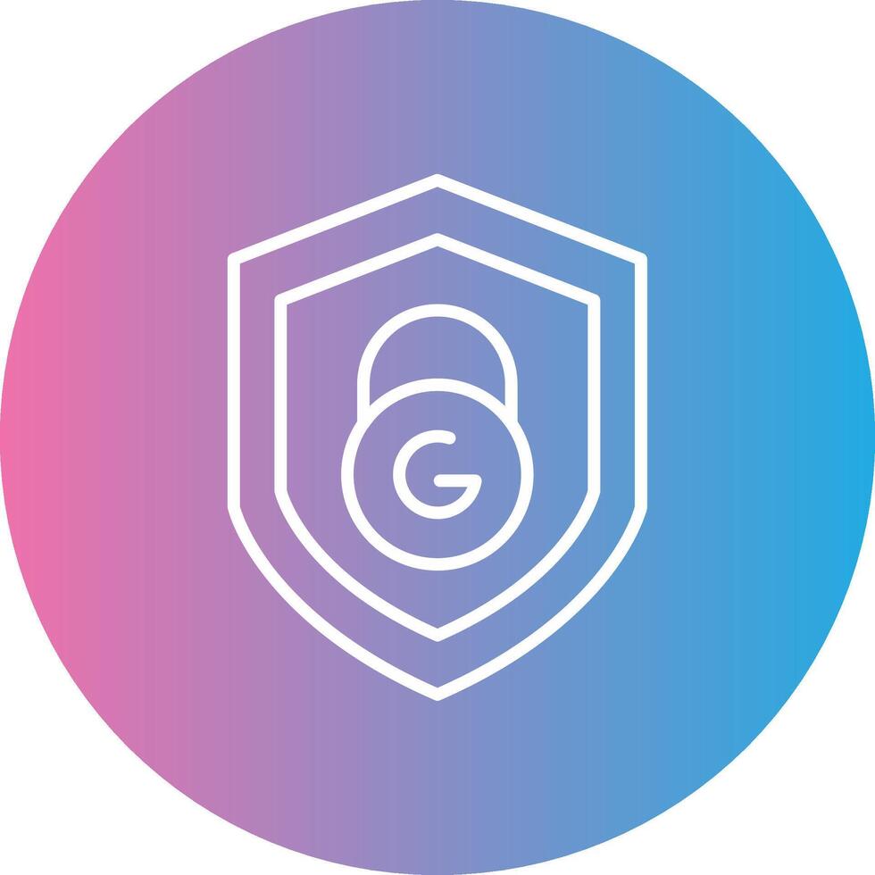 Social Media Security Line Gradient Circle Icon vector