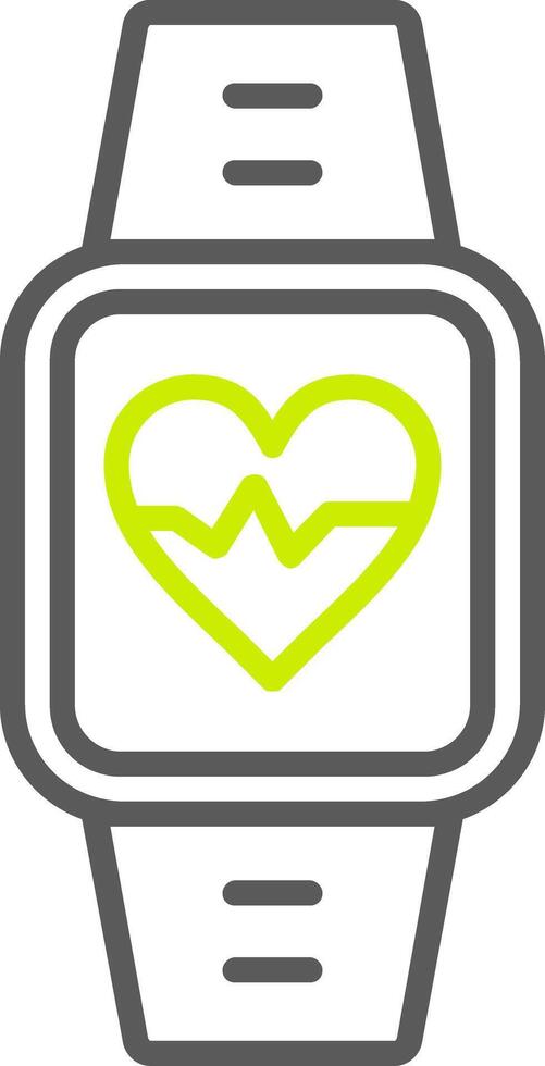 Heart Rate Monitor Line Two Color Icon vector