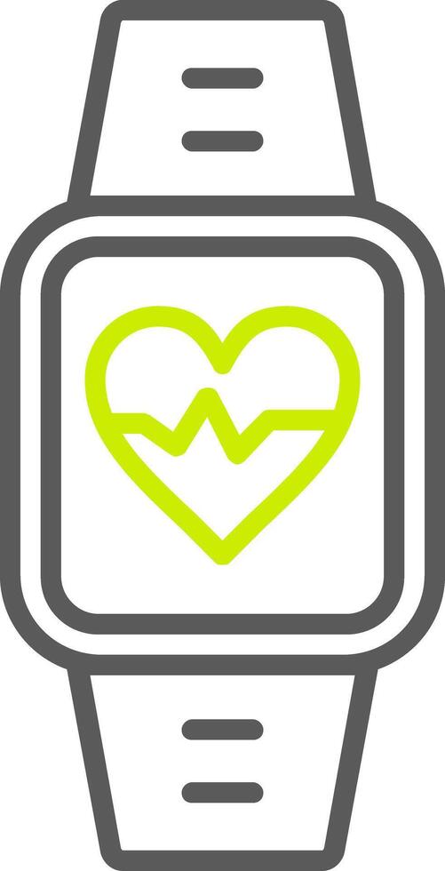 Heart Rate Monitor Line Two Color Icon vector