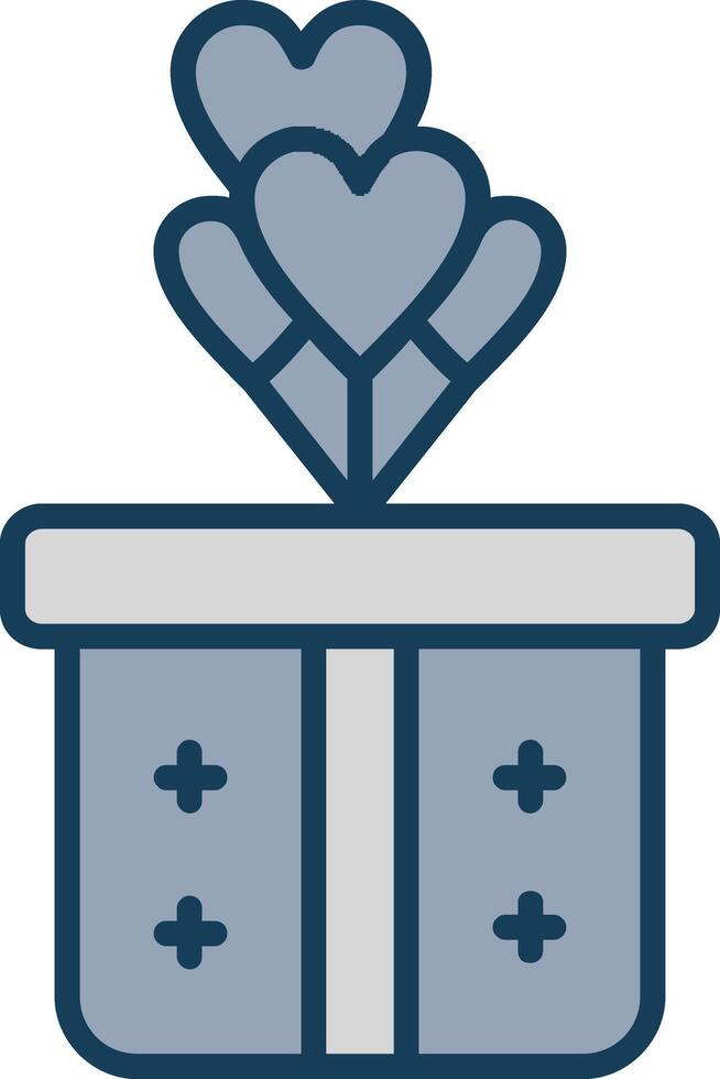 Gift Line Filled Grey Icon vector