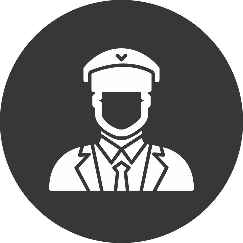 Pilot Glyph Inverted Icon vector
