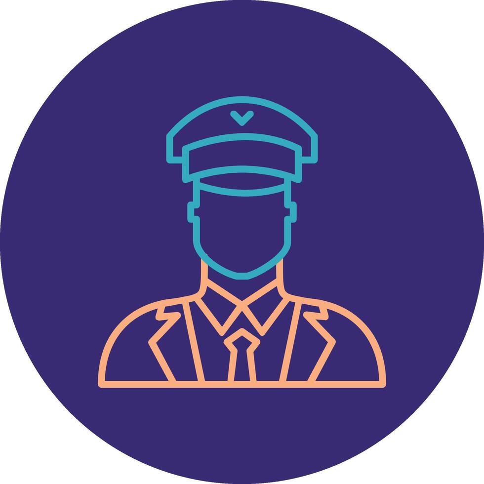 Pilot Line Two Color Circle Icon vector