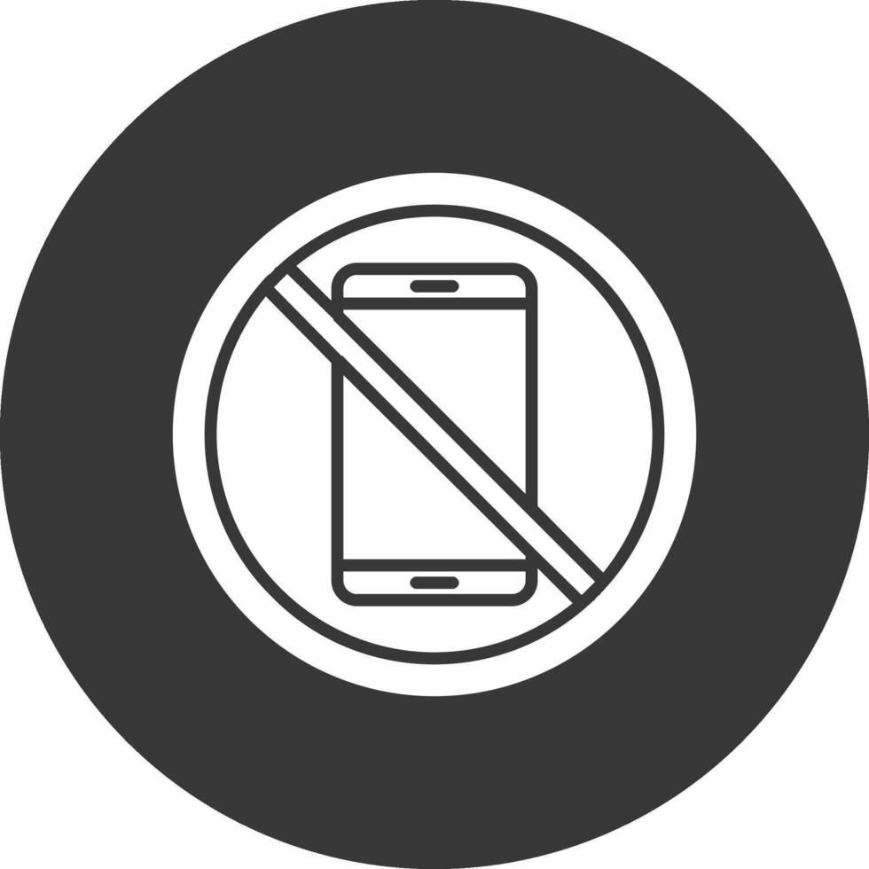 Prohibited Sign Glyph Inverted Icon vector