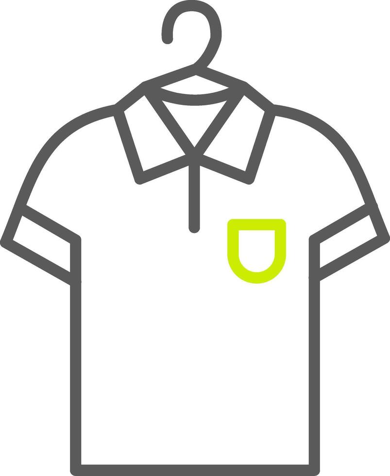 línea de camisa icono de dos colores vector