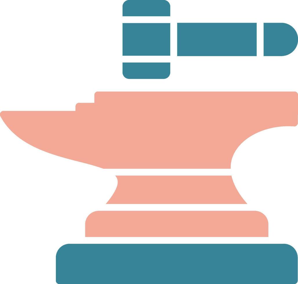 Anvil Glyph Two Color Icon vector
