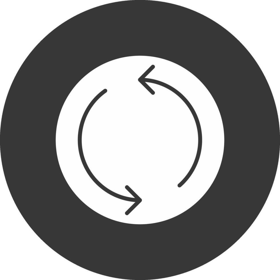Repeat Glyph Inverted Icon vector